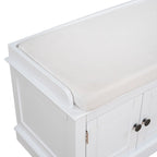 4-door Storage Bench with Adjustable Shelves and Removable Cushion - 42.7L x 15.9W x 17.4H
