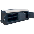 4-door Storage Bench with Adjustable Shelves and Removable Cushion - 42.7L x 15.9W x 17.4H