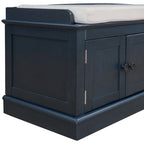 4-door Storage Bench with Adjustable Shelves and Removable Cushion - 42.7L x 15.9W x 17.4H