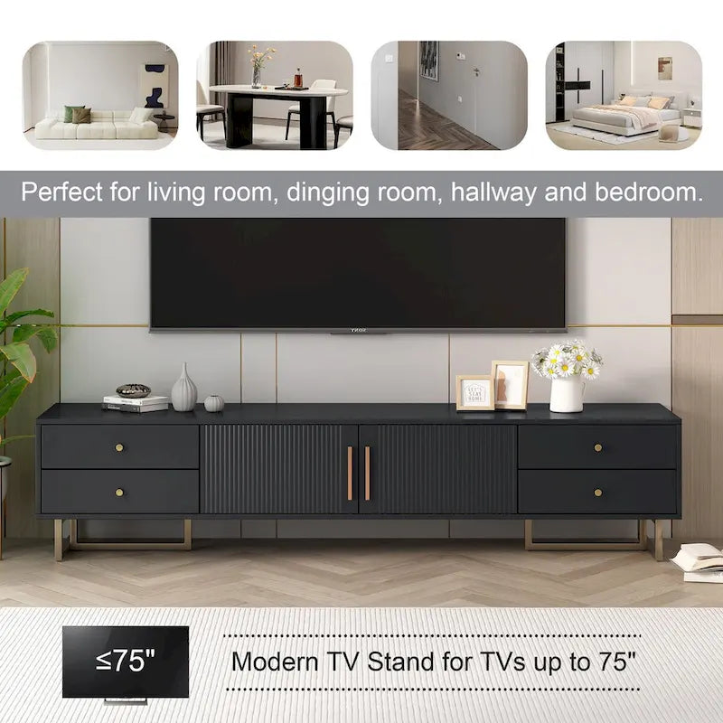 65+ Inch Modern TV Stand with Storage for Living Room