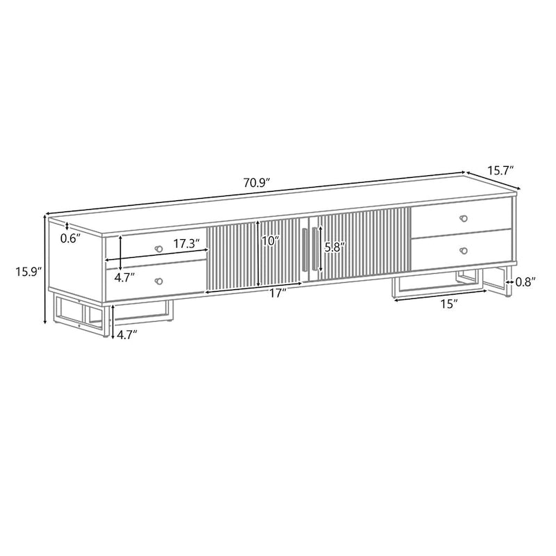 65+ Inch Modern TV Stand with Storage for Living Room