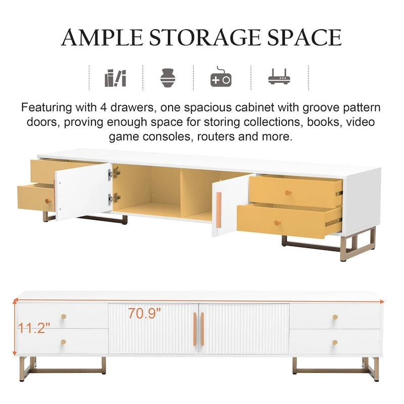 65+ Inch Modern TV Stand with Storage for Living Room