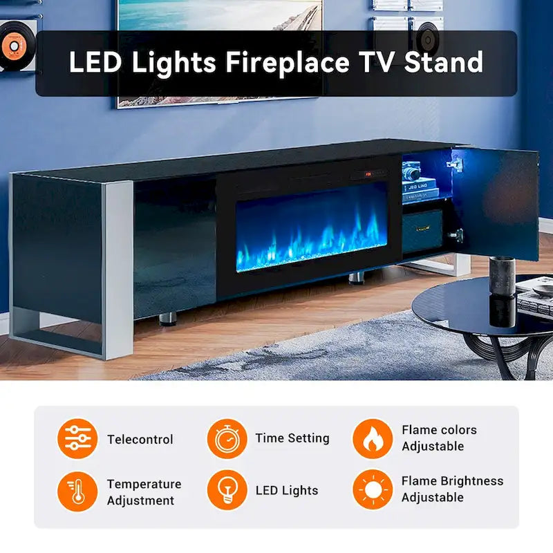 70 Modern Entertainment Center with 36 Fireplace