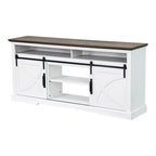 68 Rustic Sliding Barn Door TV Stand White TV Console for 80 TVs