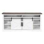 68 Rustic Sliding Barn Door TV Stand White TV Console for 80 TVs