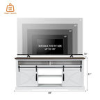 68 Rustic Sliding Barn Door TV Stand White TV Console for 80 TVs