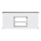 68 Rustic Sliding Barn Door TV Stand White TV Console for 80 TVs