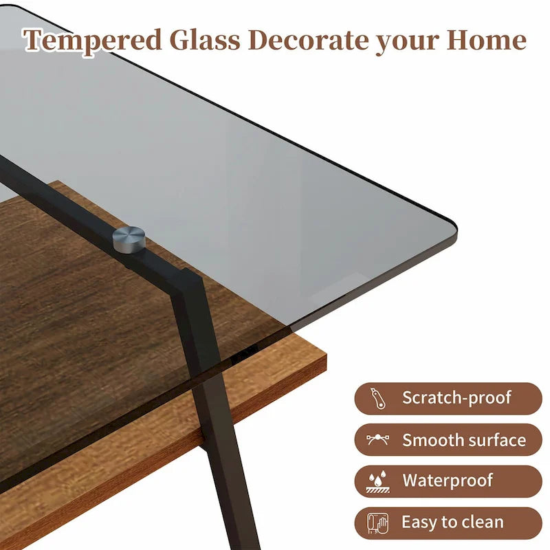 38.58 Rectangle Coffee Table with Modern Design