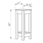 Rustic Farmhouse Solid Wood Accent End Table Sofa Side Table - 11 W x 26 H