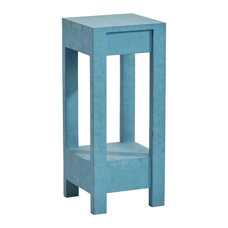 Rustic Farmhouse Solid Wood Accent End Table Sofa Side Table - 11 W x 26 H