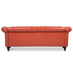 84.65 PU Rolled Arm Chesterfield 3 Seater Sofa