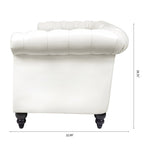 84.65 PU Rolled Arm Chesterfield 3 Seater Sofa