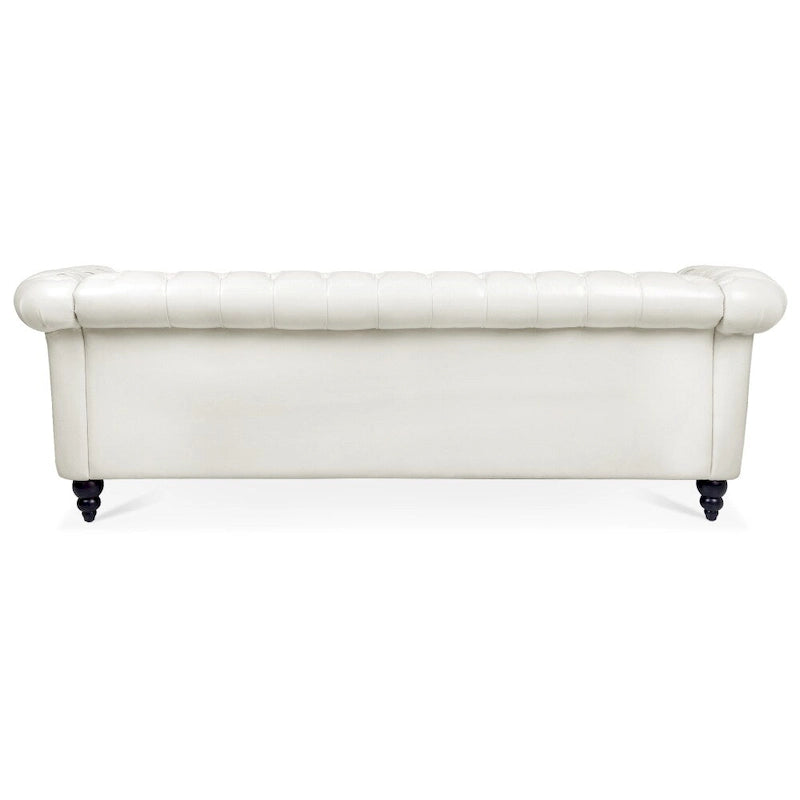 84.65 PU Rolled Arm Chesterfield 3 Seater Sofa