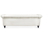 84.65 PU Rolled Arm Chesterfield 3 Seater Sofa