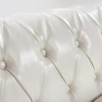 84.65 PU Rolled Arm Chesterfield 3 Seater Sofa