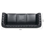 84.65 PU Rolled Arm Chesterfield 3 Seater Sofa