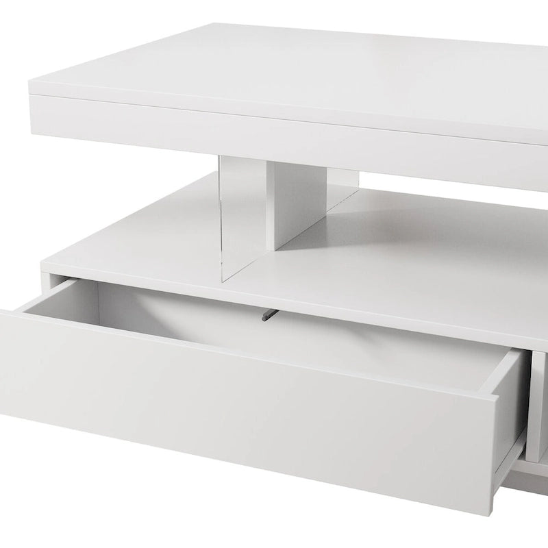 Coffee Table with 2 Drawers and Display Shelves