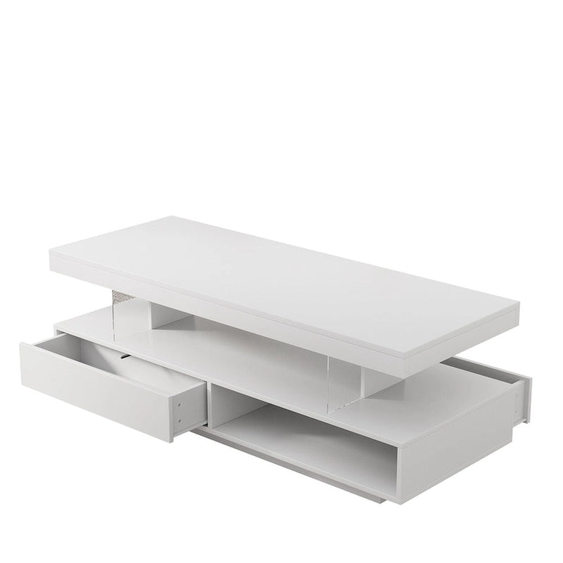 Coffee Table with 2 Drawers and Display Shelves