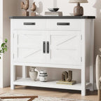 Farmhouse Entryway Table with 2-Door Cabinet & 2 Drawers