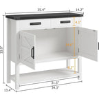 Farmhouse Entryway Table with 2-Door Cabinet & 2 Drawers