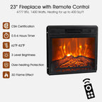 66 Modern Black Electric Fireplace TV Stands Console for 75-inch TV with Remote - 66 in console width