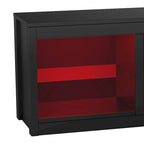 66 Modern Black Electric Fireplace TV Stands Console for 75-inch TV with Remote - 66 in console width