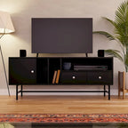 Rochester 2-Drawer 4-Shelf TV Stand Credenza with Iron Legs