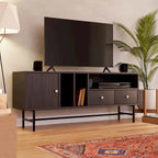 Rochester 2-Drawer 4-Shelf TV Stand Credenza with Iron Legs