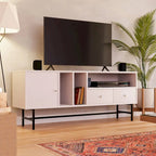 Rochester 2-Drawer 4-Shelf TV Stand Credenza with Iron Legs