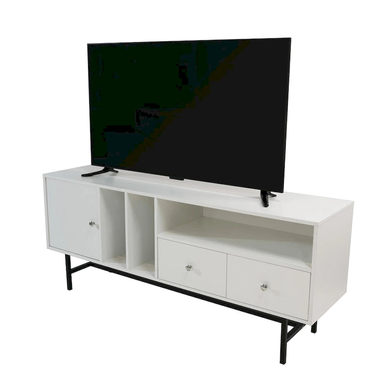 Rochester 2-Drawer 4-Shelf TV Stand Credenza with Iron Legs
