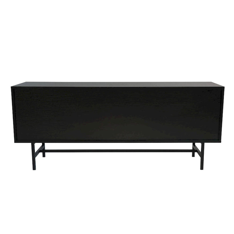 Rochester 2-Drawer 4-Shelf TV Stand Credenza with Iron Legs
