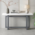 Contemporary Console Table with Industrial-inspired Concrete Wood Top