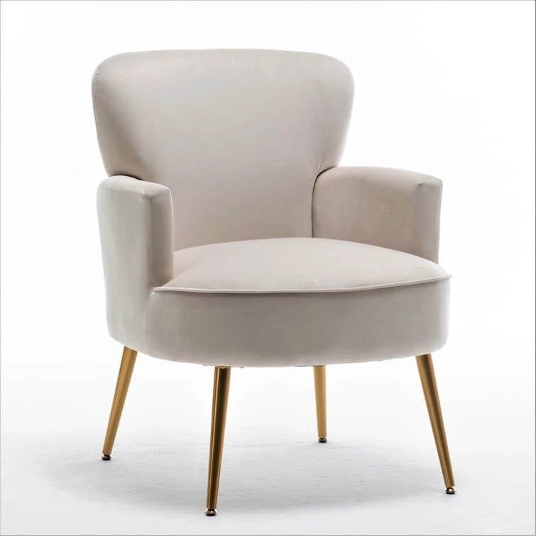 US Pride Furniture Trendy Velvet Accent Chair with Gold Metal Legs Upholstered Armchair