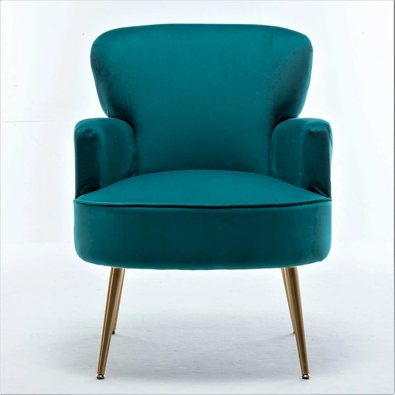 US Pride Furniture Trendy Velvet Accent Chair with Gold Metal Legs Upholstered Armchair