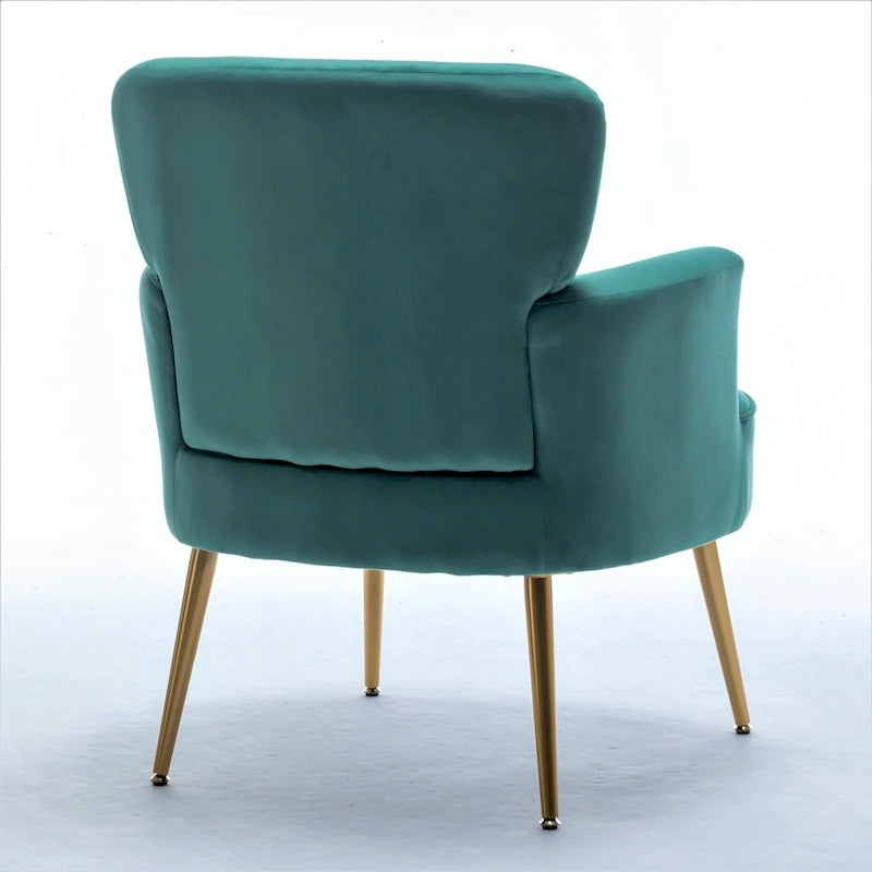 US Pride Furniture Trendy Velvet Accent Chair with Gold Metal Legs Upholstered Armchair