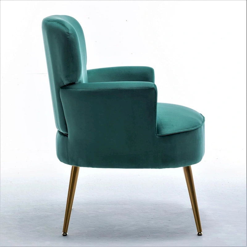 US Pride Furniture Trendy Velvet Accent Chair with Gold Metal Legs Upholstered Armchair