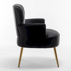 US Pride Furniture Trendy Velvet Accent Chair with Gold Metal Legs Upholstered Armchair