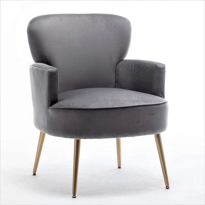 US Pride Furniture Trendy Velvet Accent Chair with Gold Metal Legs Upholstered Armchair