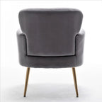 US Pride Furniture Trendy Velvet Accent Chair with Gold Metal Legs Upholstered Armchair