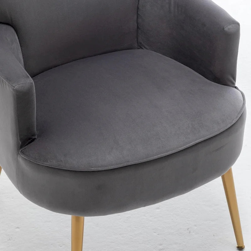 US Pride Furniture Trendy Velvet Accent Chair with Gold Metal Legs Upholstered Armchair