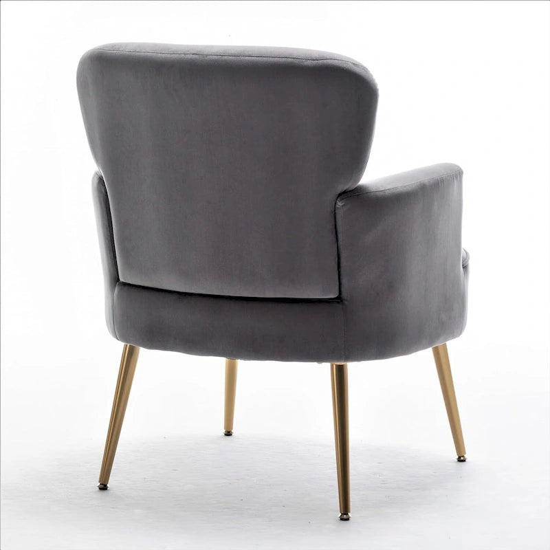 US Pride Furniture Trendy Velvet Accent Chair with Gold Metal Legs Upholstered Armchair