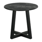Enlow Black End Table with Marble-like Top