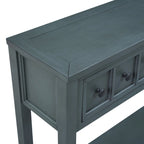 Rustic Entryway Console Table, 60 Long Sofa Table with two Different Size Drawers and Bottom Shelf for Storage
