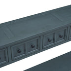 Rustic Entryway Console Table, 60 Long Sofa Table with two Different Size Drawers and Bottom Shelf for Storage