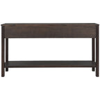 Rustic Entryway Console Table, 60 Long Sofa Table with two Different Size Drawers and Bottom Shelf for Storage
