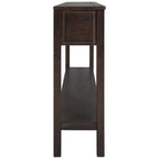 Rustic Entryway Console Table, 60 Long Sofa Table with two Different Size Drawers and Bottom Shelf for Storage