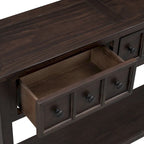 Rustic Entryway Console Table, 60 Long Sofa Table with two Different Size Drawers and Bottom Shelf for Storage