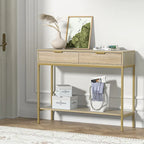Anmytek Modern Console Table Narrow Long Console Entryway Table with 2 Drawers
