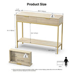 Anmytek Modern Console Table Narrow Long Console Entryway Table with 2 Drawers