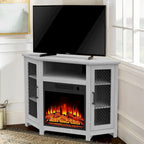 45 Industrial Corner Electric Fireplace TV Stands Console Table with 17 Electric Fireplace
